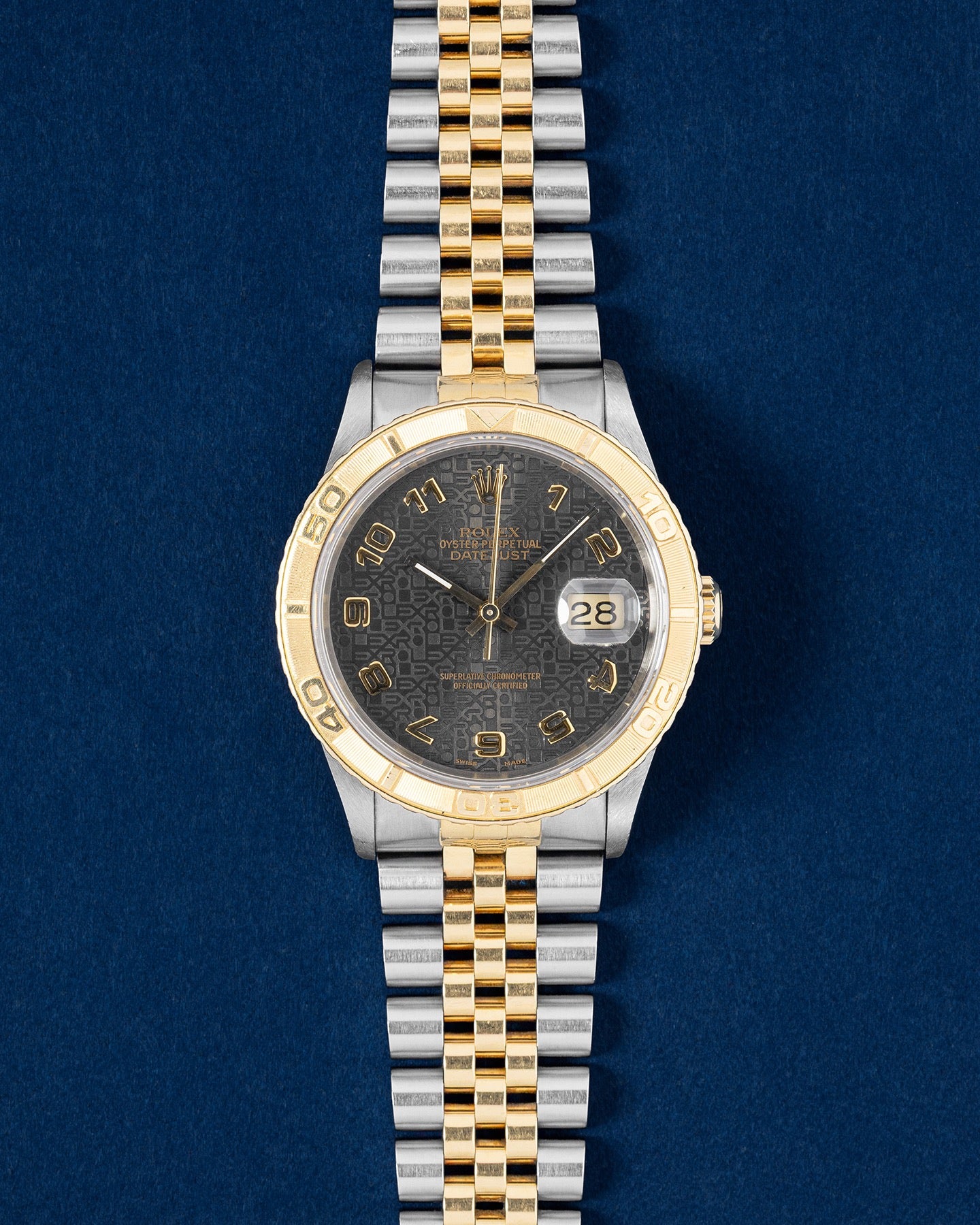Black Jubilee dial Rolex Datejust Turn-O-Graph 16263 | Grand Caliber Watches