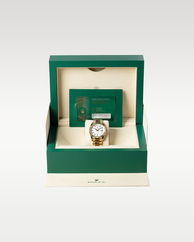 White dial Rolex Day-Date 36 128238 | Grand Caliber Watches Dallas