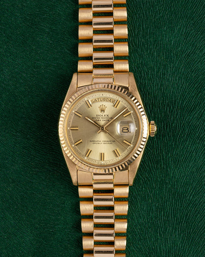 Rolex Day-Date Champagne "Wide Boy" Presidential 1803