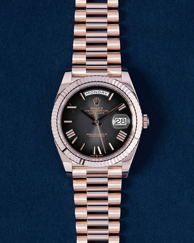 2025 Rolex Day-Date Slate Ombre 228235 | Grand Caliber Watches