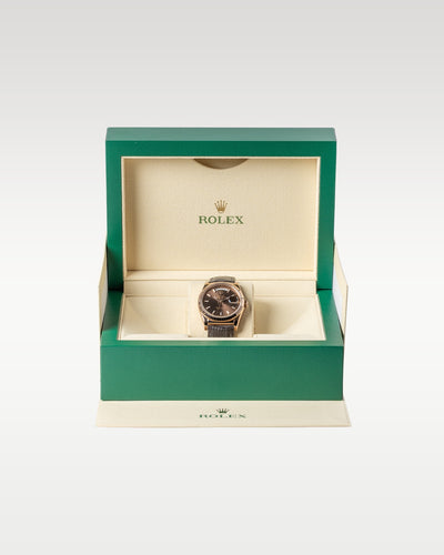 Chocolate Rose Gold Rolex Day-Date 36 118135 | Grand Caliber Watches DFW