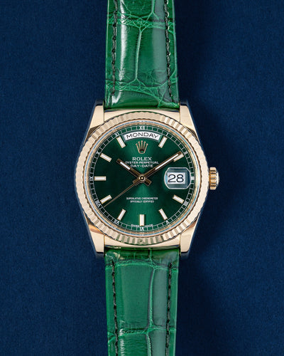 Green Rolex Day-Date 36 118138 | Grand Caliber Dallas, Texas