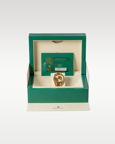 Yellow Gold Champagne Rolex Day-Date 36 128238 | Grand Caliber USA