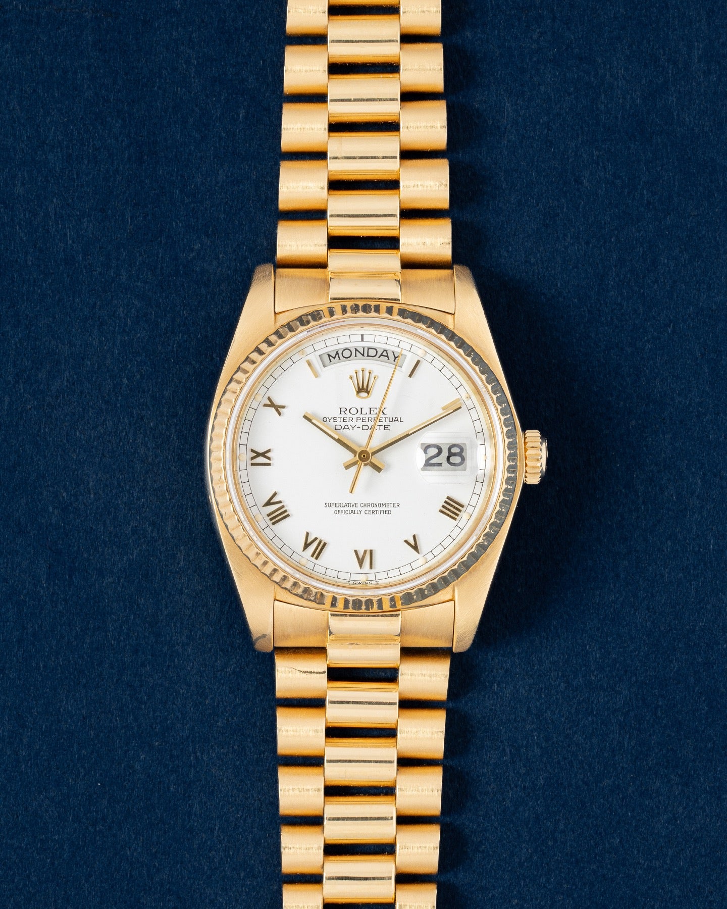 white Roman Rolex Day-Date 36 18038 | Grand Caliber Watches Dallas
