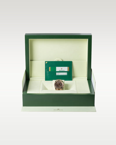 Chocolate Motif Rose Gold Rolex Day-Date 40 228235 | Grand Caliber Watches