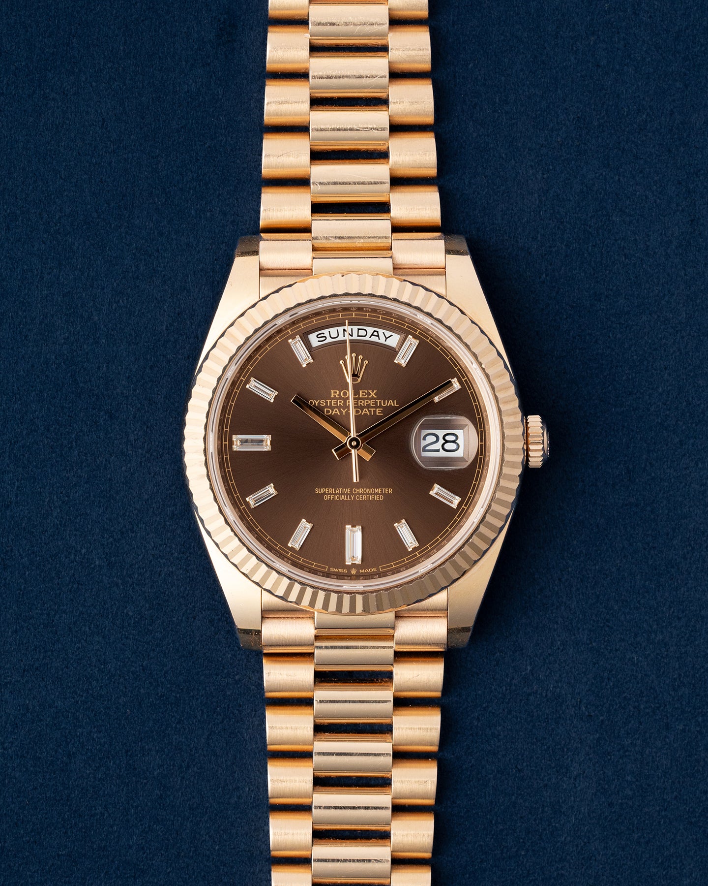 Chocolate Diamond Rolex Day-Date 40 228235 | Grand Caliber Dallas, TX
