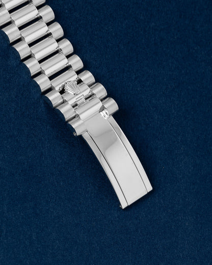 Platinum Rolex Day-Date Ice Blue Dial 228236 | Grand Caliber Watch Store