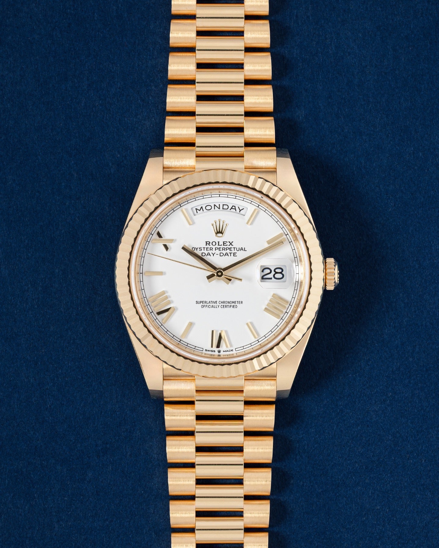 White Roman Rolex Day-Date 40 228238 | Grand Caliber Watches for men