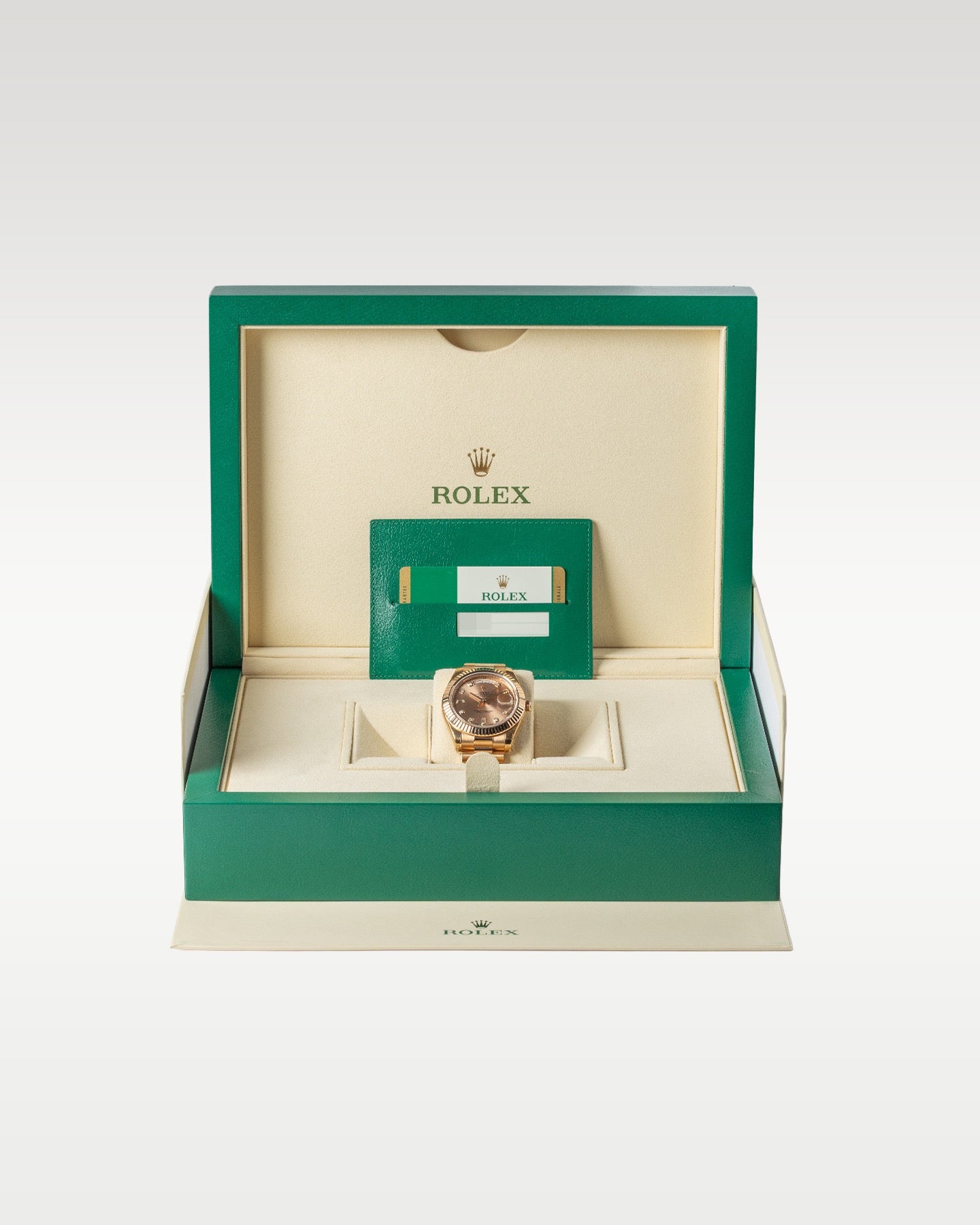 Rose Gold Sundust diamond dialRolex Day-Date II 218235 | Grand Caliber