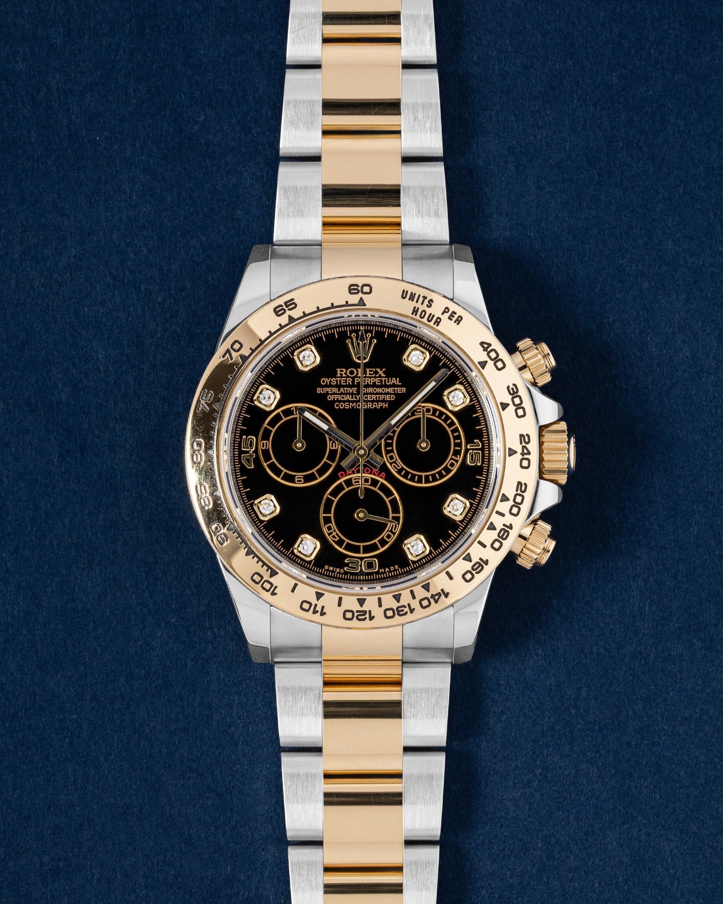 black dial two tone Rolex Daytona 116503 | grand caliber watches texas