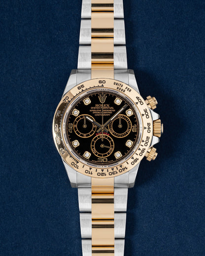 black dial two tone Rolex Daytona 116503 | grand caliber watches texas