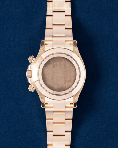 Back Facing Pink Gold dial Rolex Daytona 116505 | Mens Watches at Grand Caliber