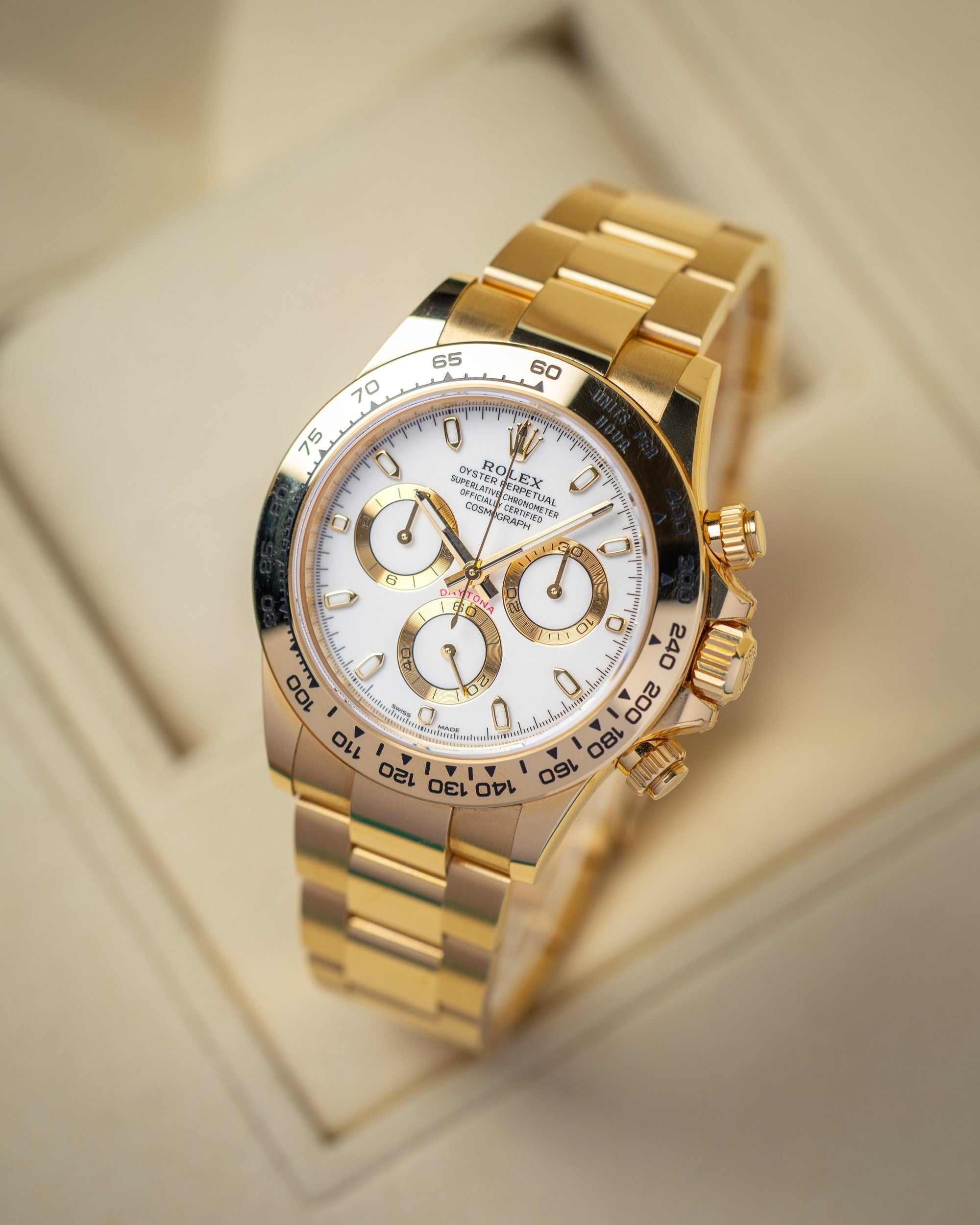 Rolex Daytona White Dial YG Bezel 116508