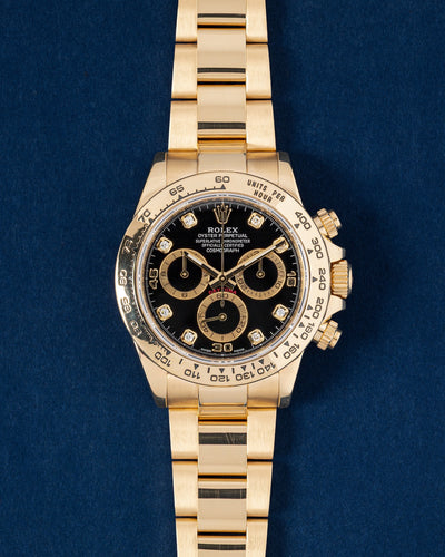 Black Diamond dial Rolex Daytona 116508 | Grand Caliber Gold Watches TX