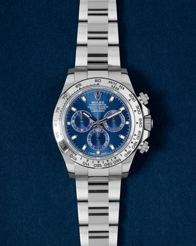 White Gold Blue Rolex Daytona 116509 | Grand Caliber Watches