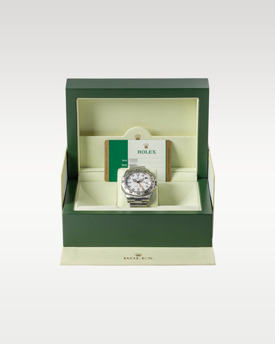 White dial 2015 Rolex Explorer II 216570 | Grand Caliber Watches