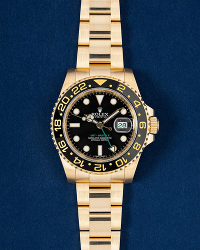 2019 yellow gold Rolex GMT-Master II 116718LN | Grand Caliber Watches TX