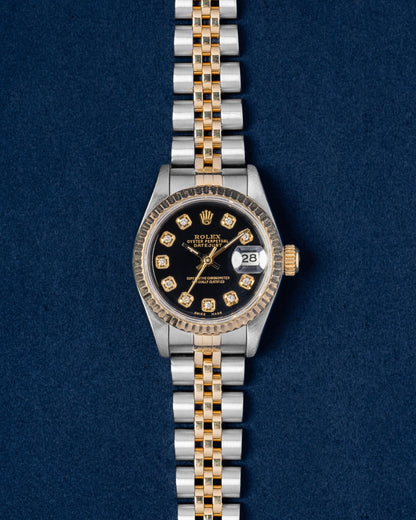 Black Diamond Rolex Lady-Datejust 26 179173 | Grand Caliber Dallas, TX