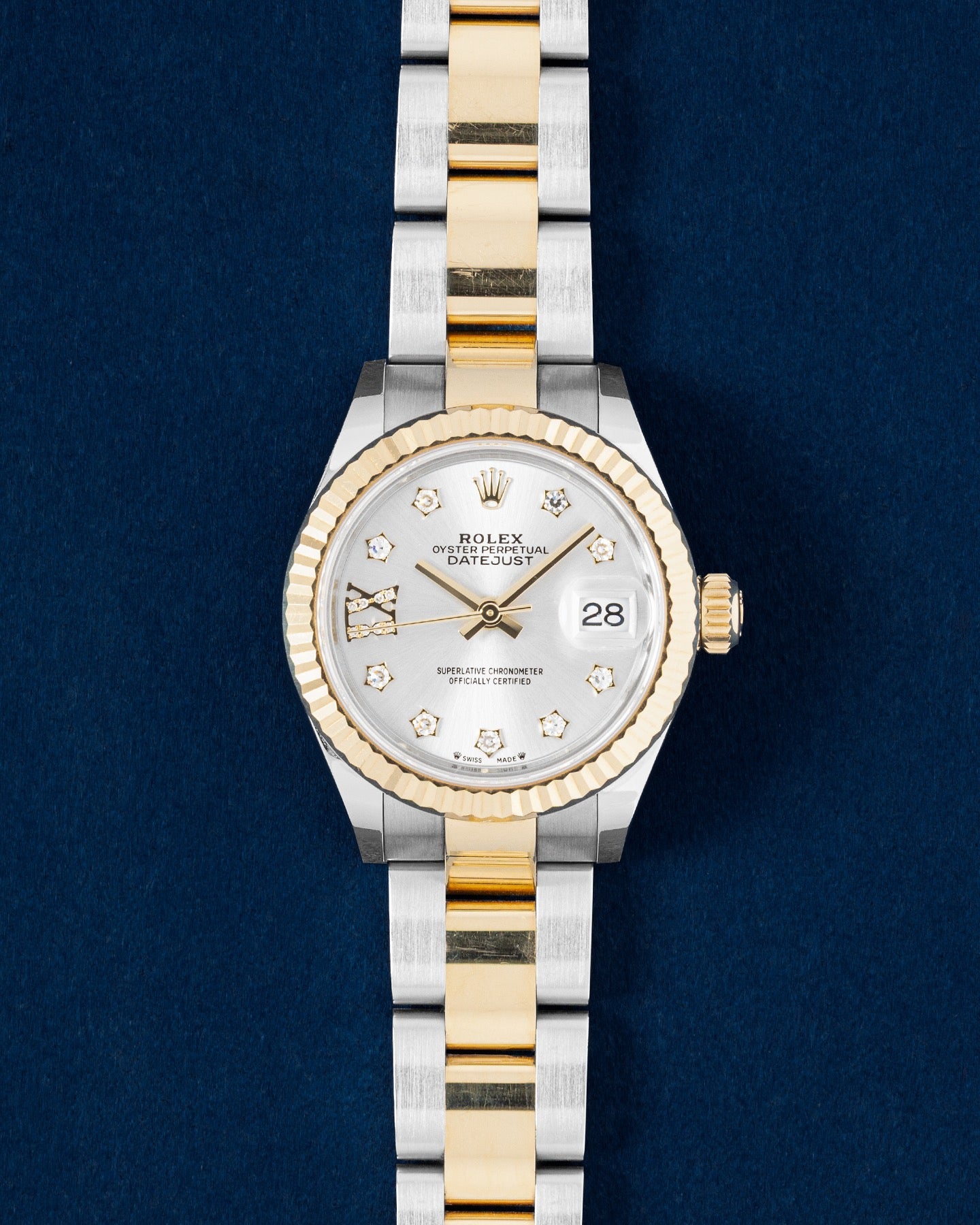 silver diamond dial Rolex Lady-Datejust 279173 | Grand Caliber Watches USA