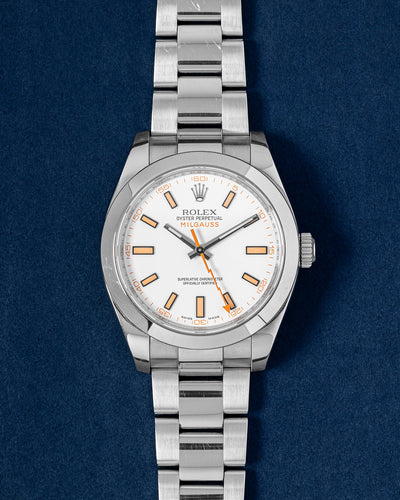 2013 Steel White Rolex Milgauss 116400 Watch | Grand Caliber Dallas