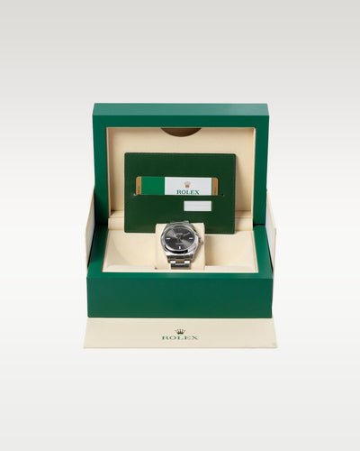 Steel Gray Rolex Oyster Perpetual 114300 2018 Watch | Grand Caliber Dallas