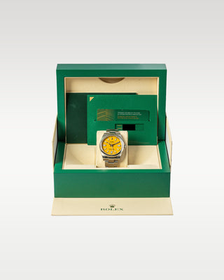 Rolex Oyster Perpetual Yellow Dial 124300