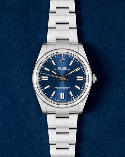 blue dial Rolex Oyster Perpetual 124300 | New Watches at Grand Caliber Texas