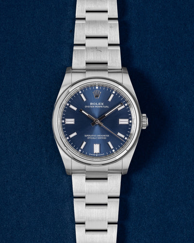 2025 Blue Index Rolex Oyster Perpetual 126000 | Grand Caliber Dallas, Texas