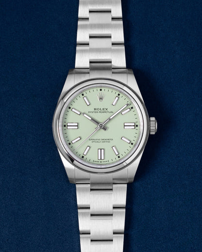 New Rolex Oyster Perpetual Pistachio 134300 | Grand Caliber Dallas, Texas