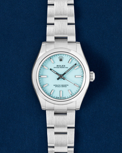 Turquoise Blue Rolex Oyster Perpetual 31 277200 | Grand Caliber Watches
