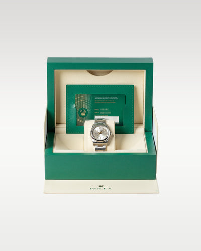 Silver Rolex Oyster Perpetual 34 124200 | Grand Caliber Watches Texas