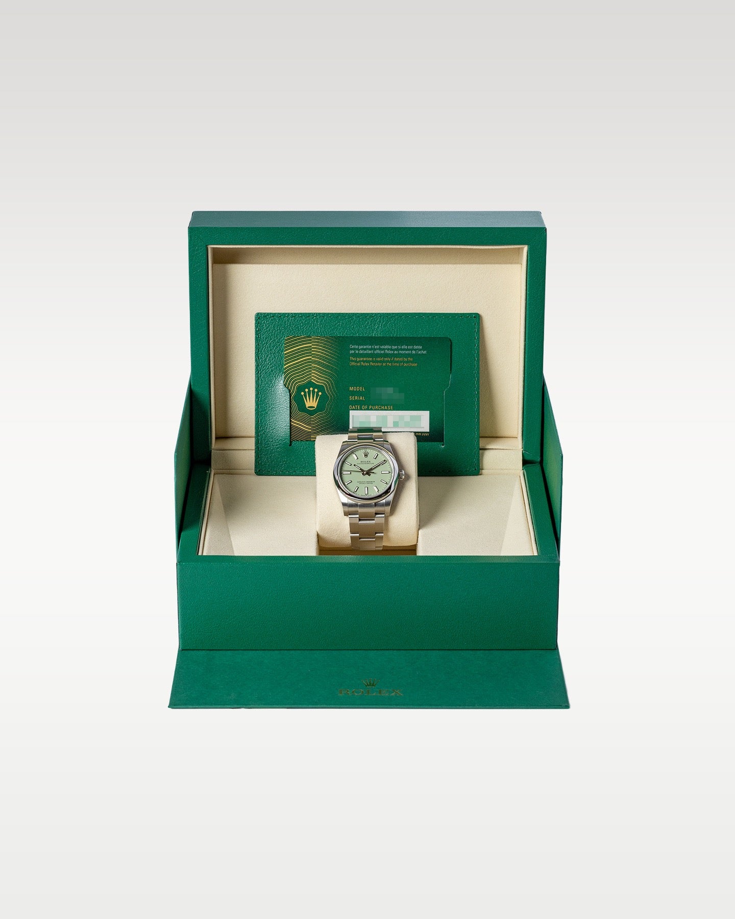 Rolex Oyster Perpetual 34 Pistachio 124200 | Grand Caliber Watches