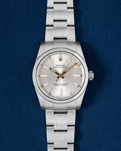 Silver Rolex Oyster Perpetual 34 124200 | Grand Caliber Watches Texas