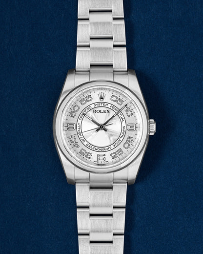 Silver Concentric Pattern Rolex Oyster Perpetual 36 116000 | Grand Caliber TX
