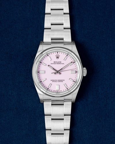 New Candy Pink Rolex Oyster Perpetual 126000 | Grand Caliber Dallas Texas