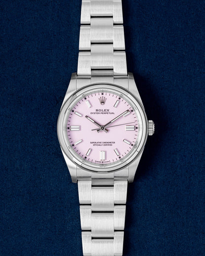 New Candy Pink Rolex Oyster Perpetual 126000 | Grand Caliber Dallas Texas