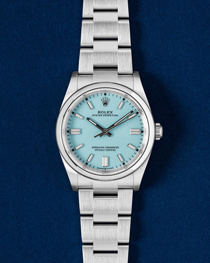 Turquoise Rolex Oyster Perpetual 36MM 126000 | Grand Caliber Watches USA