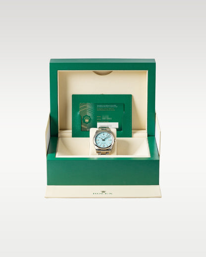 Turquoise Blue Rolex Oyster Perpetual 41 124300 2021 | Grand Caliber Texas