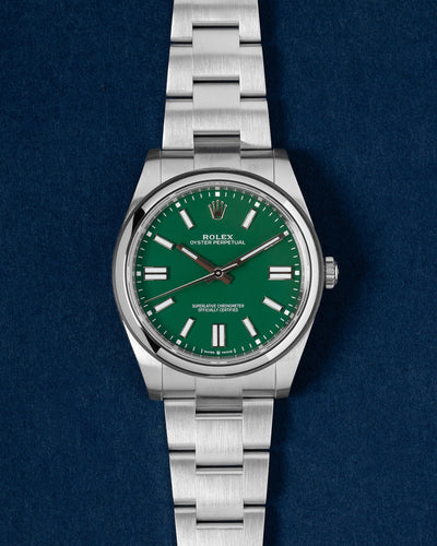 Bright Green Rolex Oyster Perpetual 41 124300 | Grand Caliber Watches