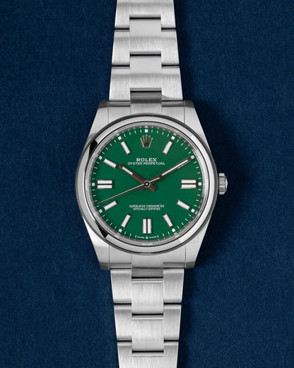 Bright Green Rolex Oyster Perpetual 41 124300 | Grand Caliber Watches