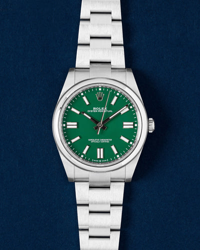 2022 green dial Rolex Oyster Perpetual 41 124300 | Grand Caliber Mens Watches