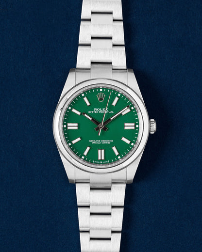 2022 green dial Rolex Oyster Perpetual 41 124300 | Grand Caliber Mens Watches