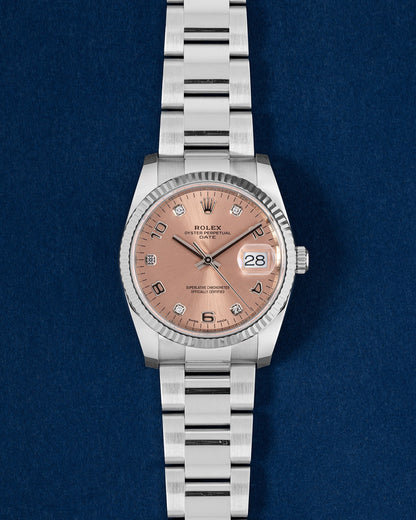 Pink Diamond Rolex Oyster Perpetual Date 34 115234 | Grand Caliber DFW