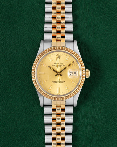 1981 Champagne Stick Dial Rolex Oyster Perpetual Date 15053 | Grand Caliber
