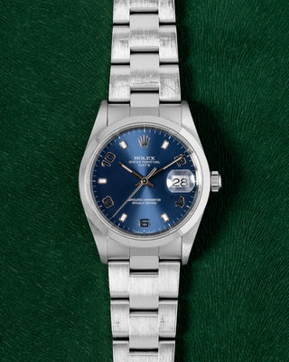 2003 Steel Blue Rolex Oyster Perpetual Date 15200 Watch | Grand Caliber Dallas