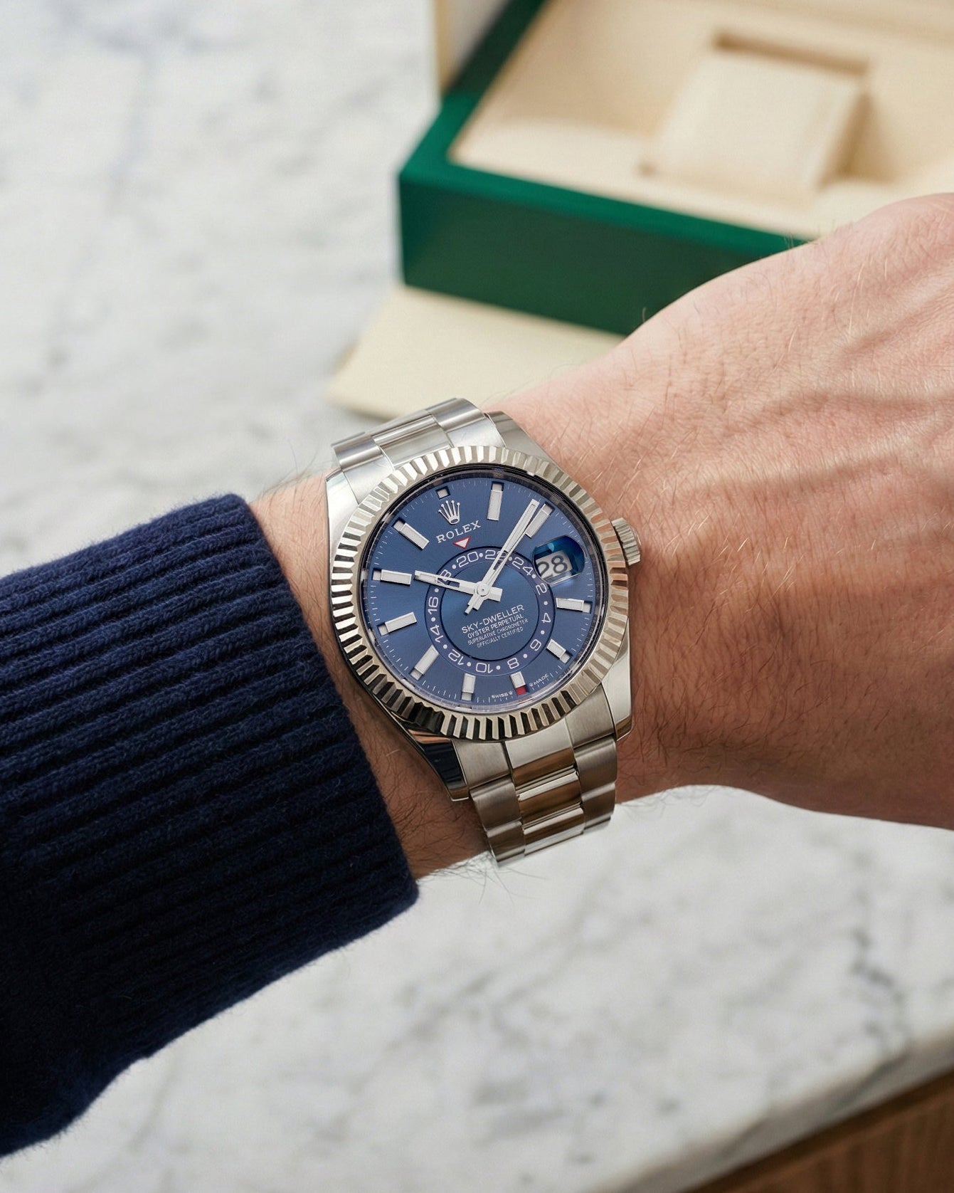 Rolex Sky Dweller Blue 336934 Preowned Rolex Watch | Grand Caliber Dallas