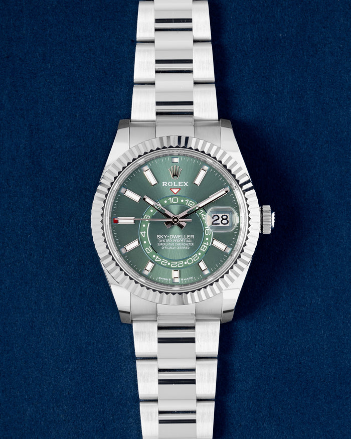 Green Dial Rolex Sky-Dweller | Dallas Rolex Store – Grand Caliber
