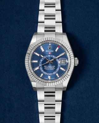 Steel Sky Dweller Blue 336934 Preowned Rolex Watch | Grand Caliber Dallas