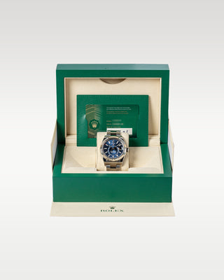 Steel Blue White Rolesor Rolex Sky Dweller 326934 Watch | Grand Caliber