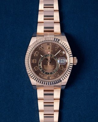 Rose Gold 2014 Rolex Sky Dweller 326935 Chocolate Watch | Grand Caliber Dallas